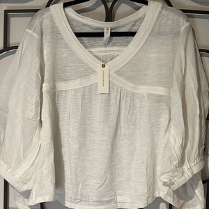 NWT ANTHROPOLOGIE DAILY PRACTICE BLOUSE IVORY SIZE MEDIUM